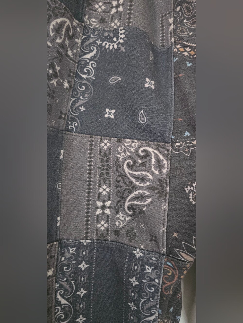 Aviator Nation Bandana Quilted Charcoal Sweatpants M - Picture 6 of 12